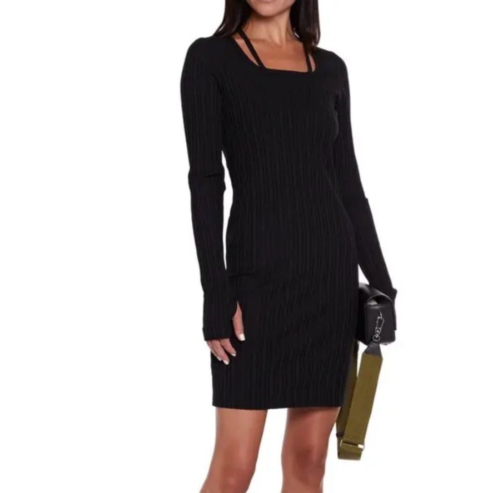 HELMUT LANG long sleeve mini dress with straps size medium